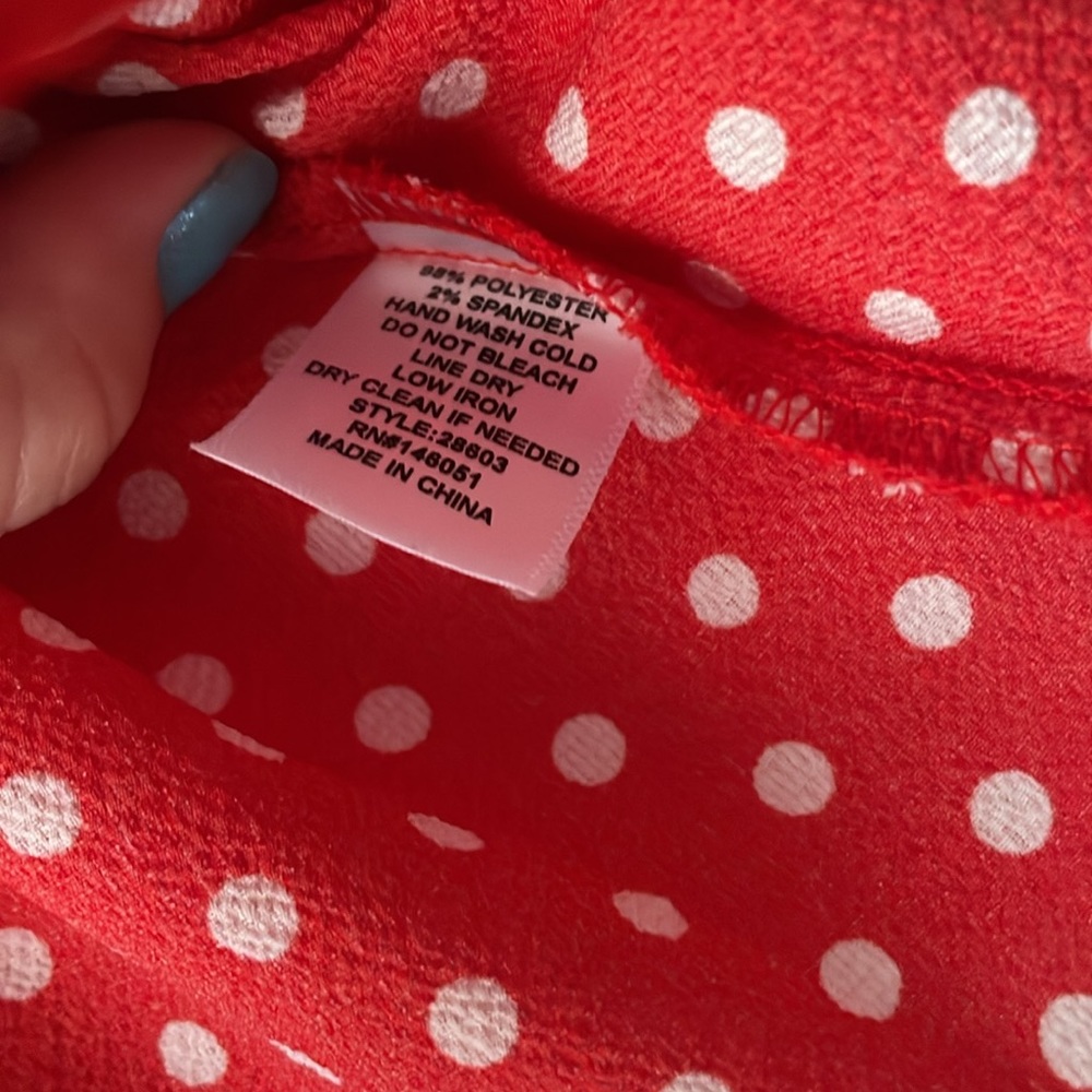 Red and White Polka Dot Blouse - Picture 5 of 6
